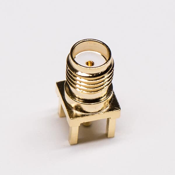 5-2 sma接口母座彎式鍍金90度彎式穿孔接板