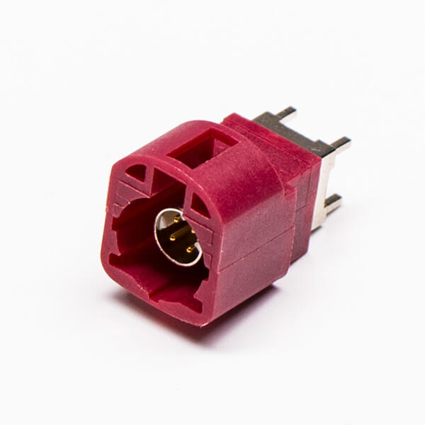 2 HSD LVDS座直式180度4P公頭紅色插PCB板